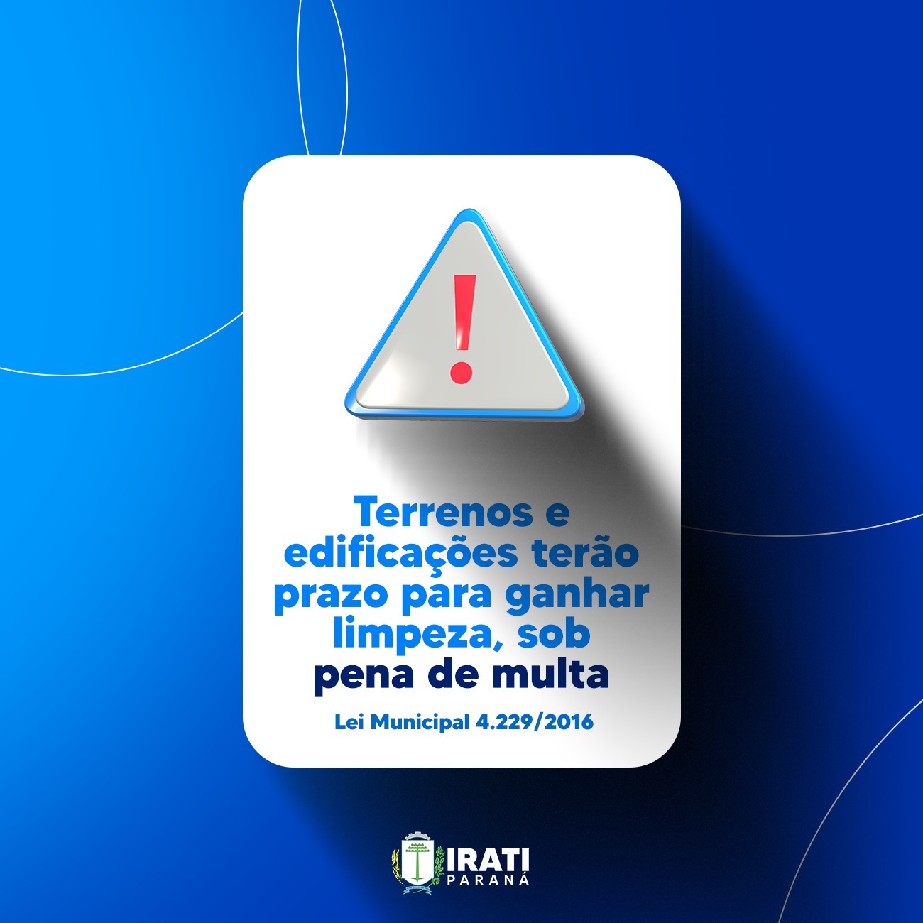 Terrenos e edificações terão prazo para ganhar limpeza, sob pena de multa